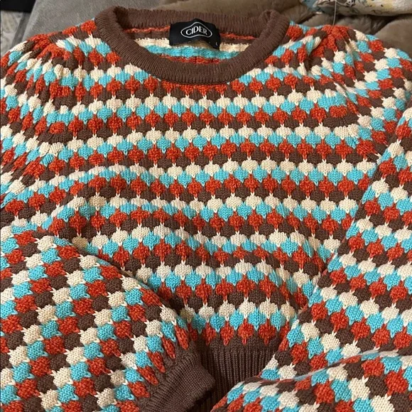 Cider Women's Vibrant Patterned Sweater size lg - Picture 1 of 4